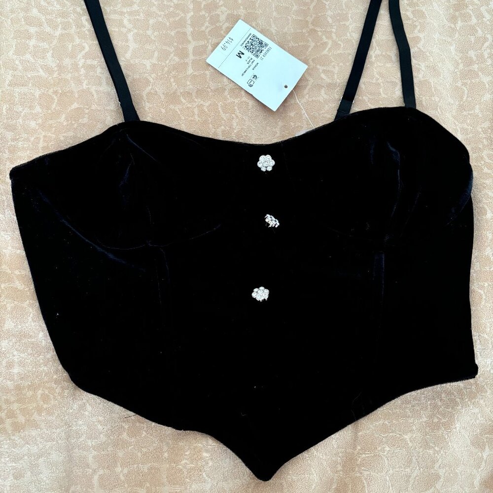 Black Velvet Forever 21 Crop Top